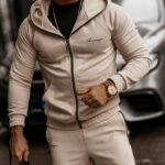 Komplet zamszowy męski Jack Ola Voga beżowy