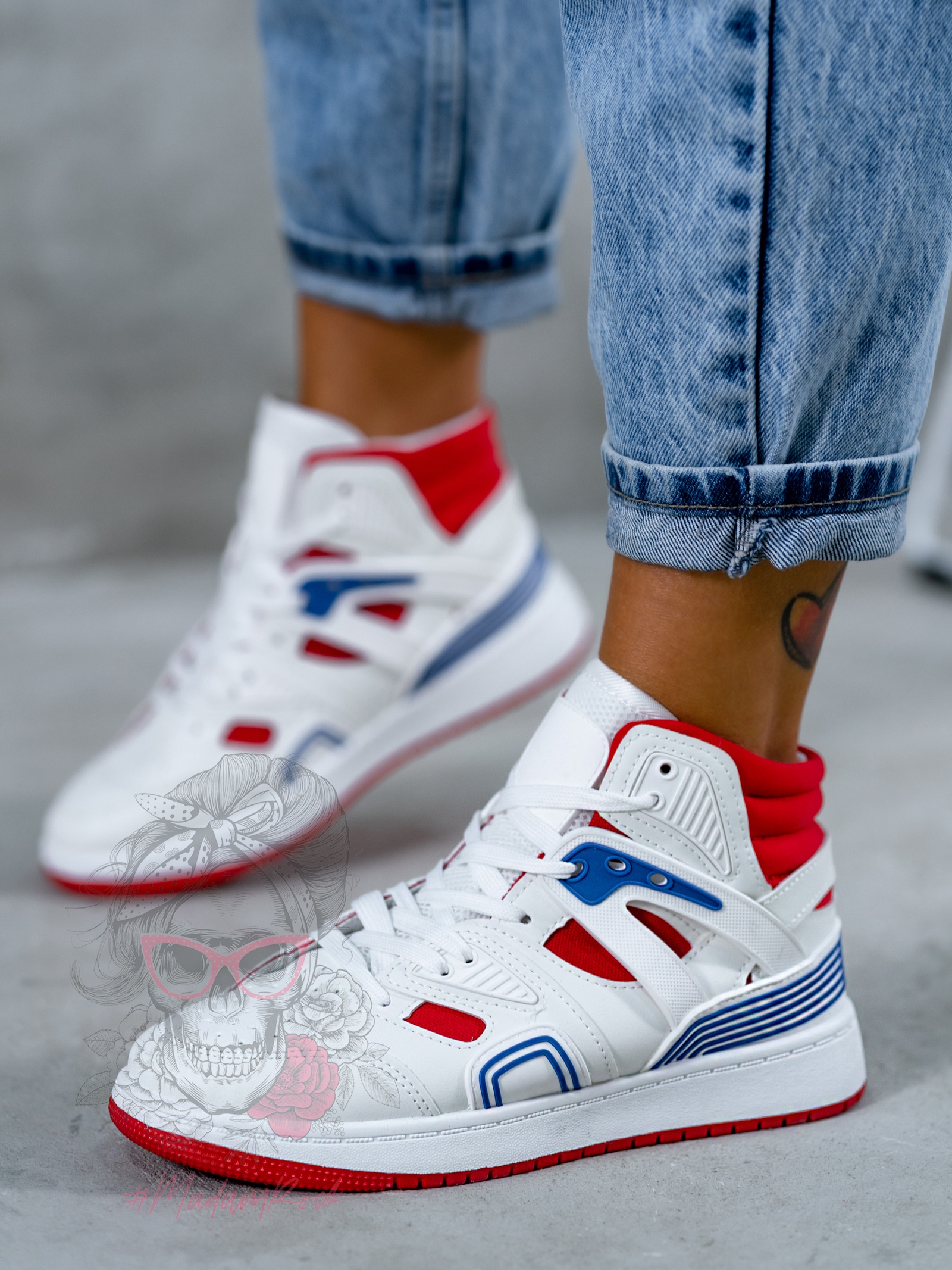 Buty sportowe Rock Colorido biało-czerwone