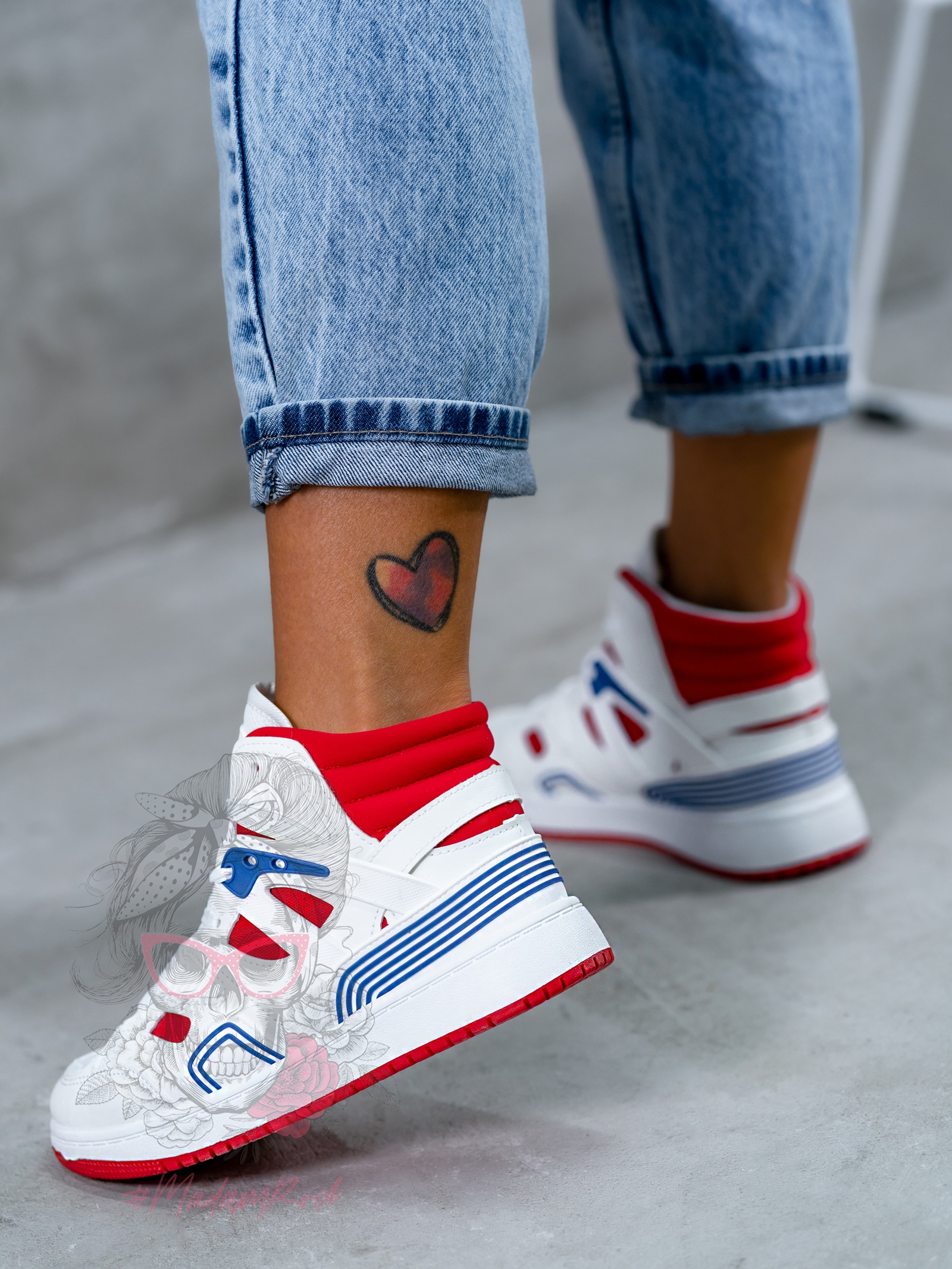 Buty sportowe Rock Colorido biało-czerwone Buty sportowe Rock Colorido biało-czerwone