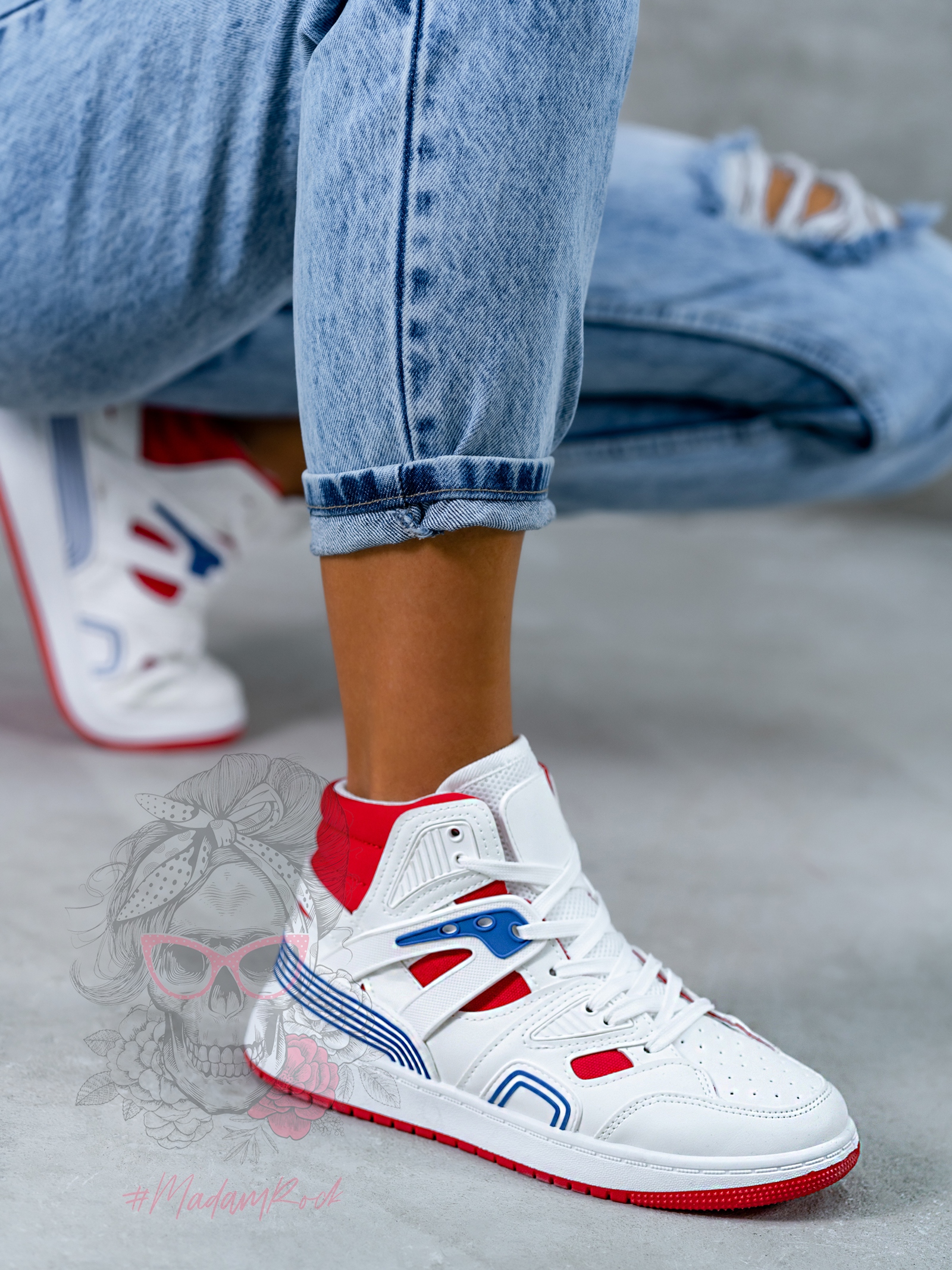 Buty sportowe Rock Colorido biało-czerwone Buty sportowe Rock Colorido biało-czerwone