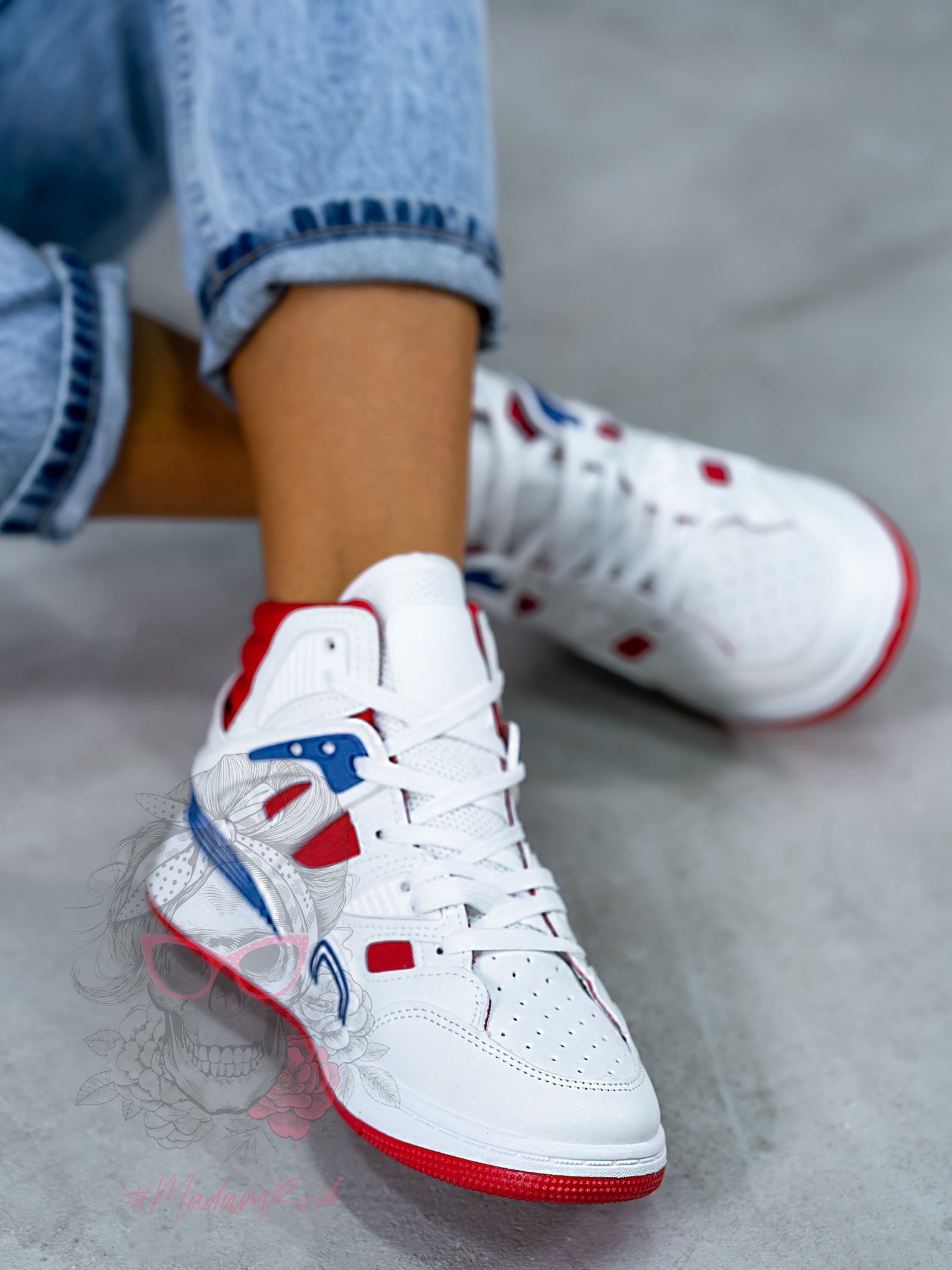 Buty sportowe Rock Colorido biało-czerwone Buty sportowe Rock Colorido biało-czerwone