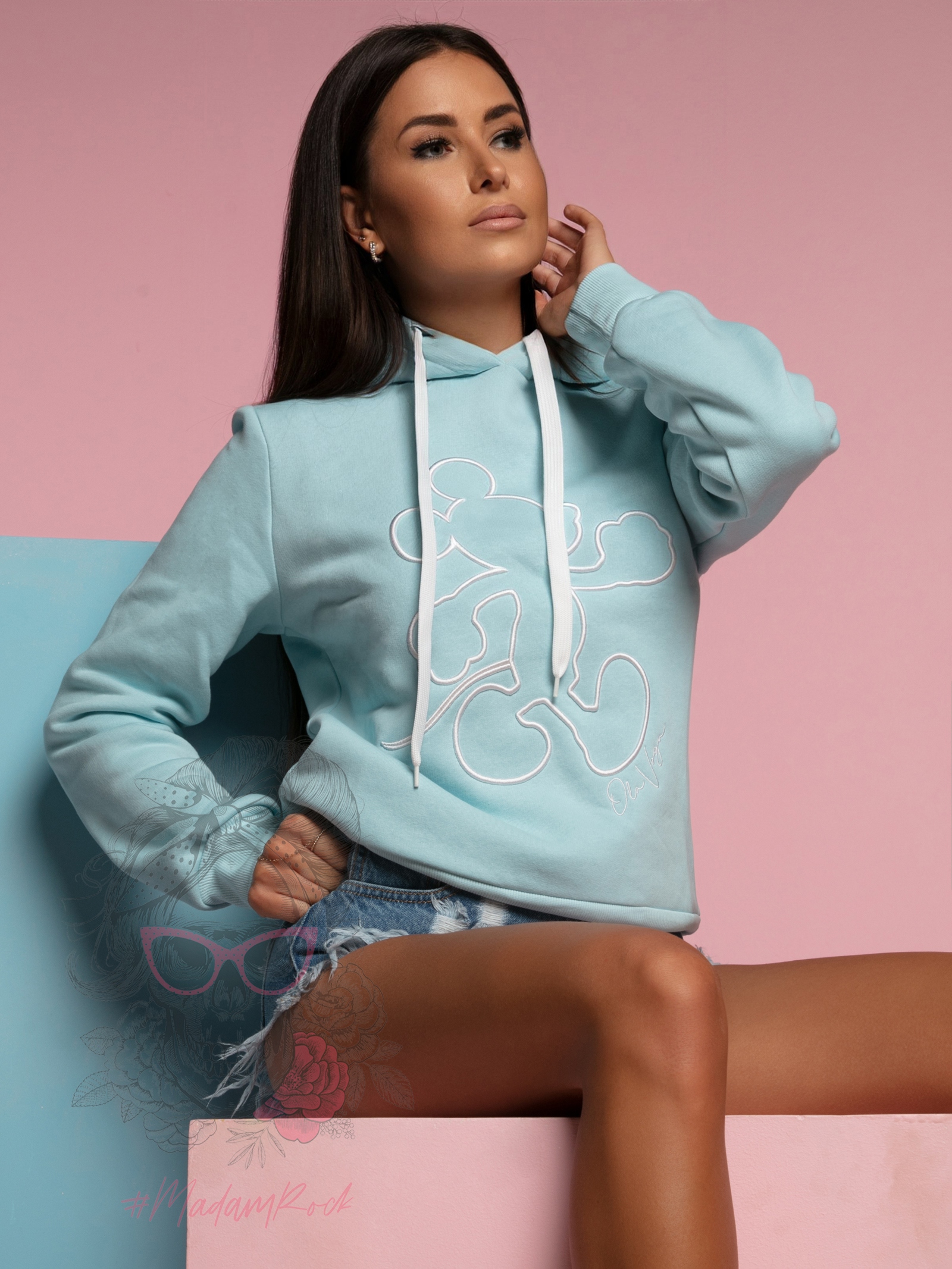 Bluza z kapturem Ola Voga Disney Mouse błękitna