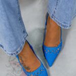 Czółenka plecione Madam Solin niebieskie