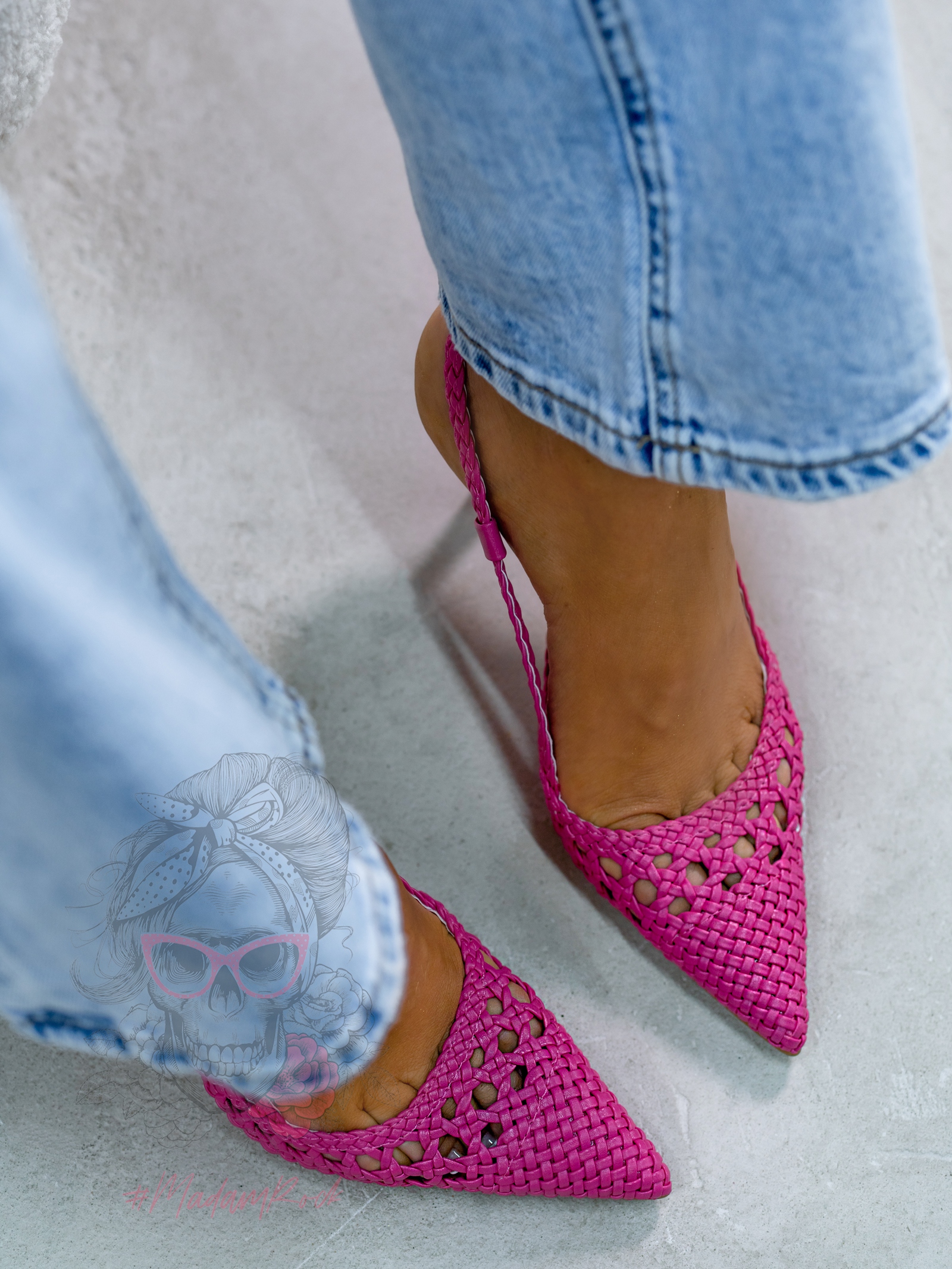 Czółenka plecione Madam Solin różowe