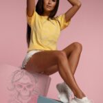 T-shirt klasyczny Ola Voga Mouse żółty