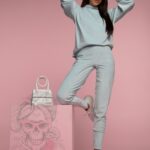 Komplet welurowy Ola Voga Kiss błękitny