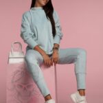 Komplet welurowy Ola Voga Kiss błękitny