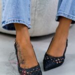 Czółenka plecione Madam Solin czarne