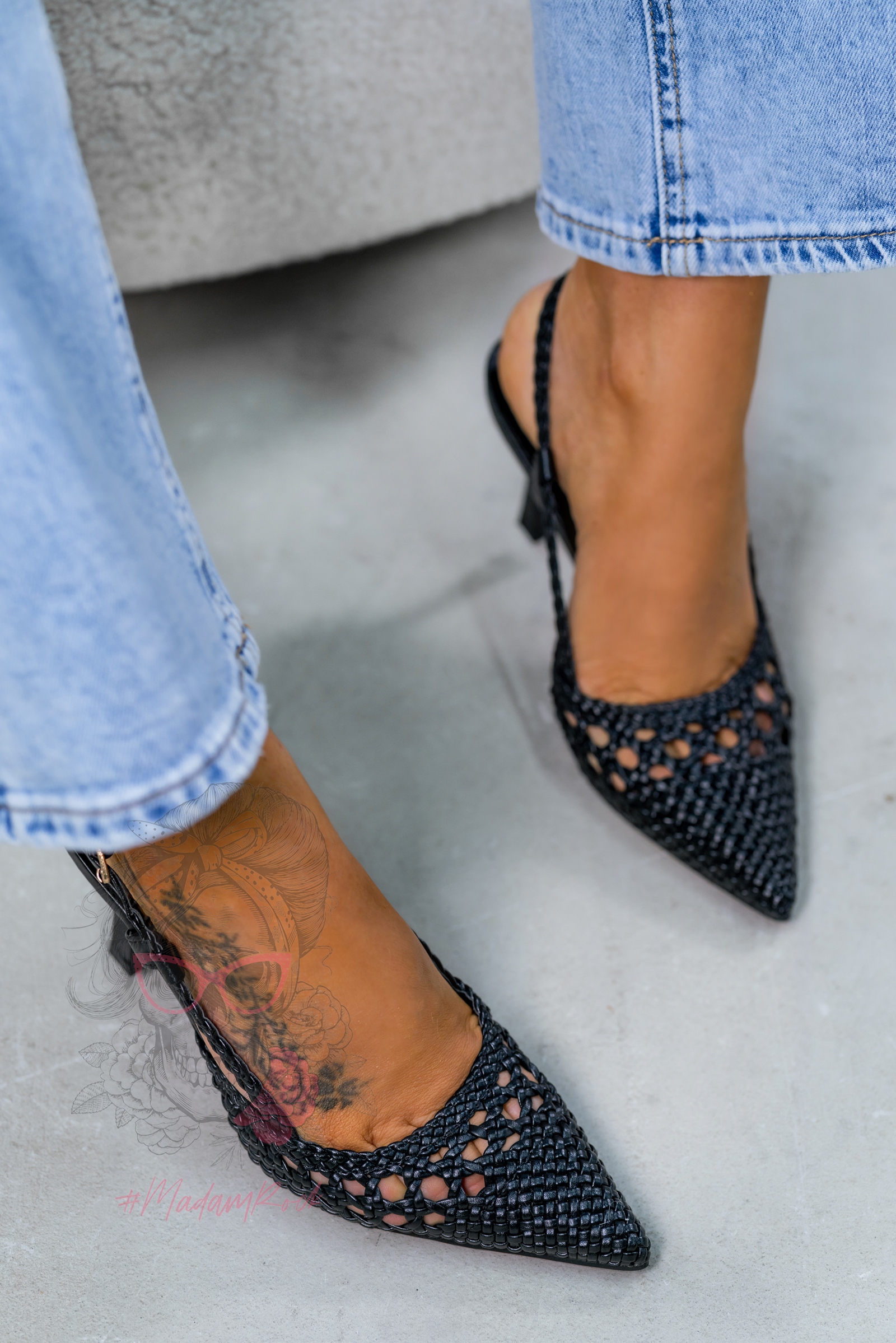 Czółenka plecione Madam Solin czarne Czółenka plecione Madam Solin czarne