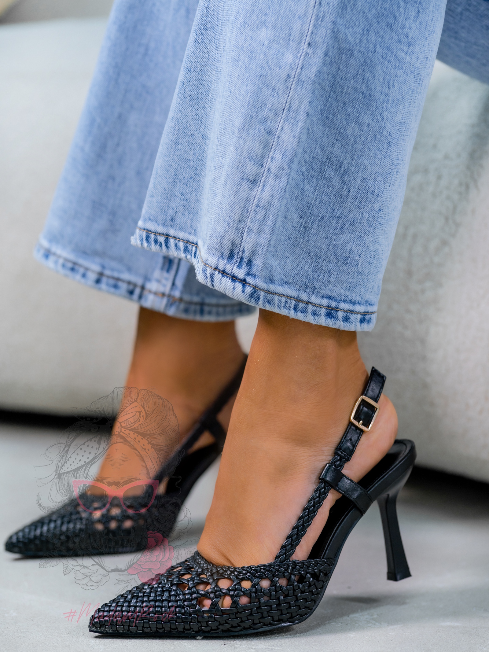 Czółenka plecione Madam Solin czarne Czółenka plecione Madam Solin czarne