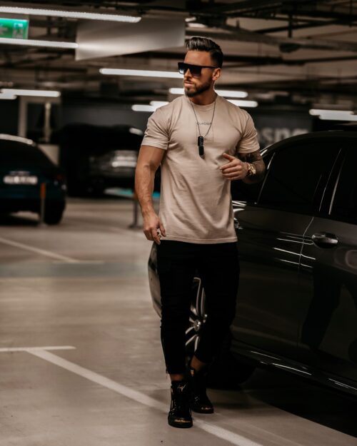 T-shirt męski Marc Ola Voga beżowy