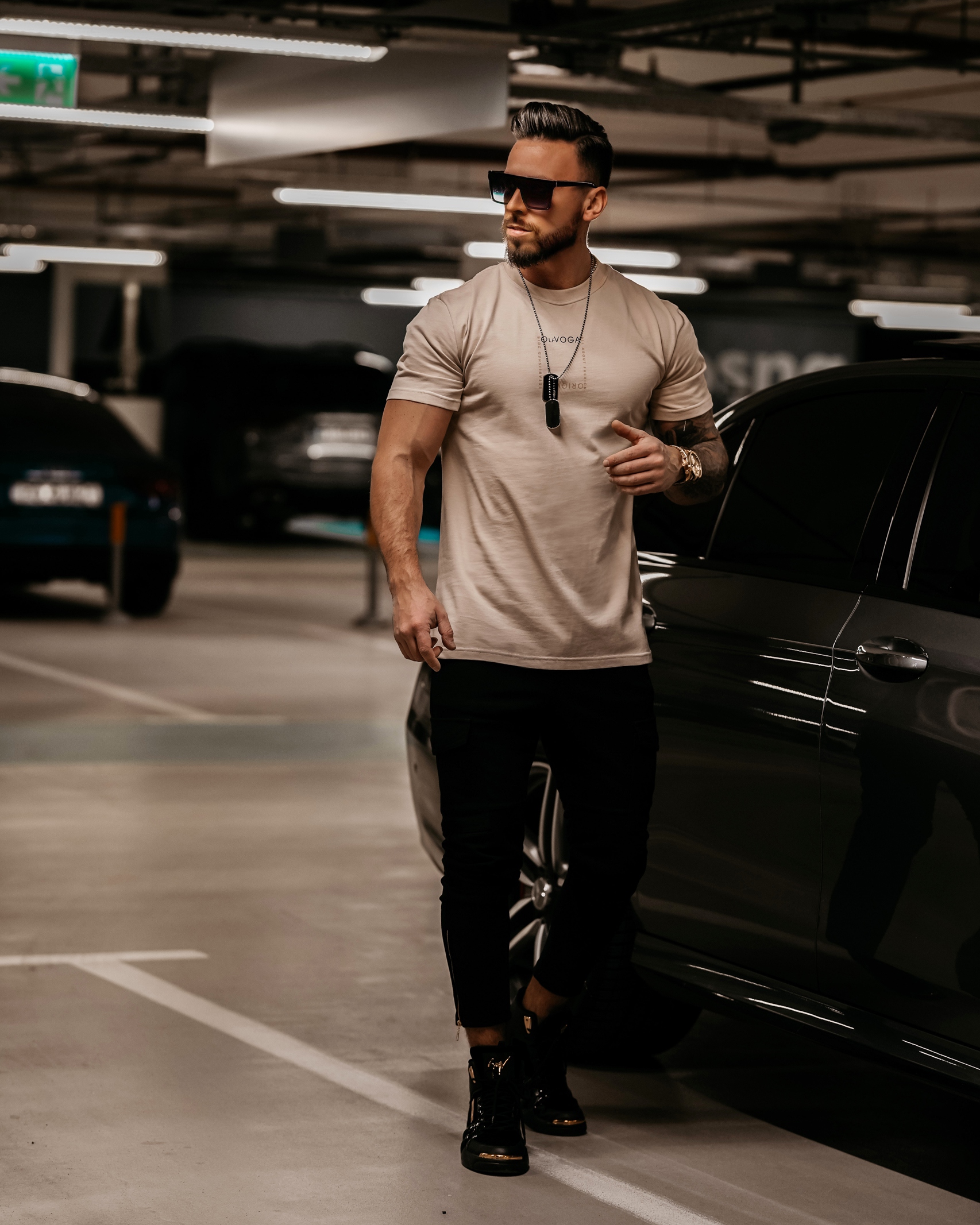 T-shirt męski Marc Ola Voga beżowy