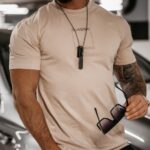 T-shirt męski Marc Ola Voga beżowy