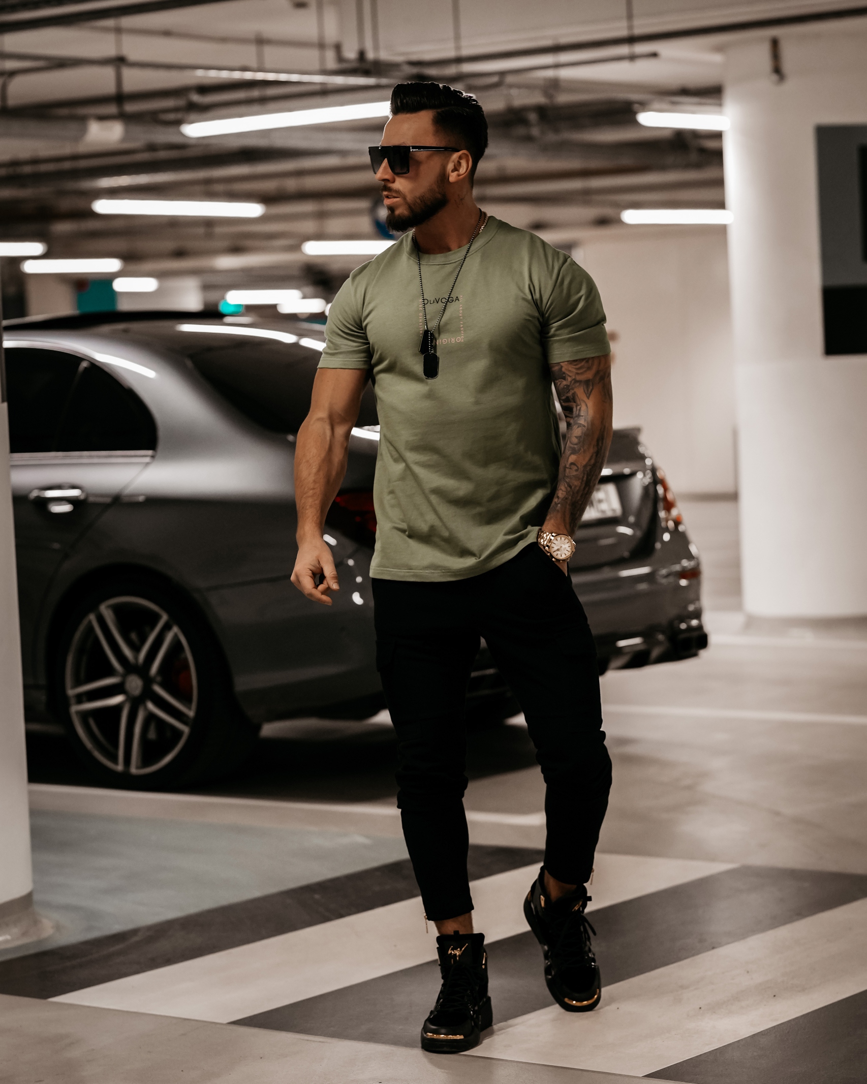 T-shirt męski Marc Ola Voga khaki