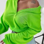 Bluza z wycięciem Anette Ola Voga zielona