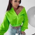 Bluza z wycięciem Anette Ola Voga zielona