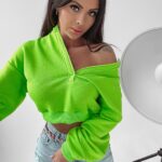 Bluza z wycięciem Anette Ola Voga zielona