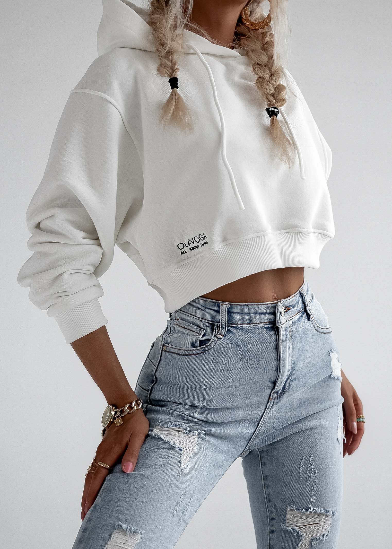 Bluza z kapturem Lyra Ola Voga ecru