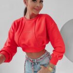 Bluza ze ściągaczem Helen Ola Voga neonowy róż