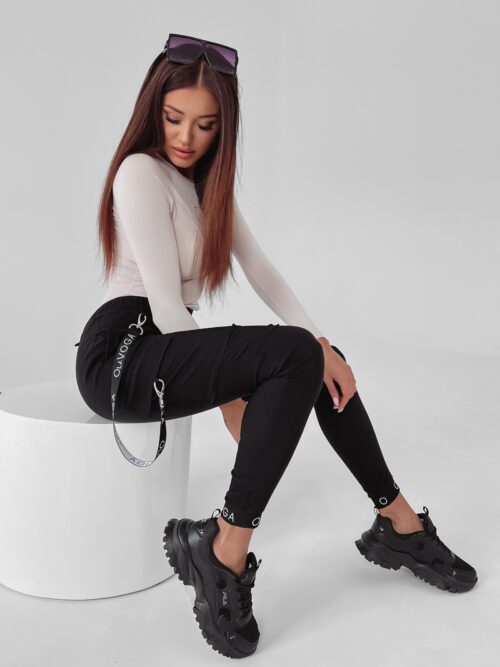 Spodnie bojówki Tris Ola Voga czarne