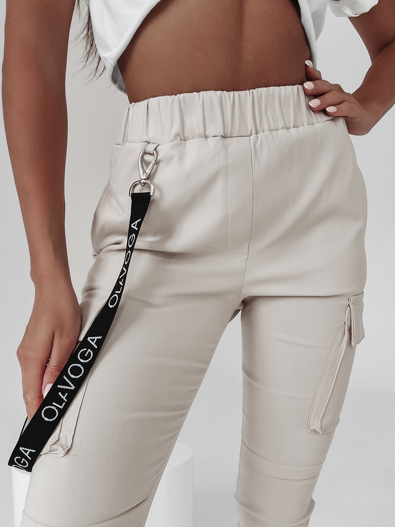 Spodnie bojówki Tris Ola Voga beżowe