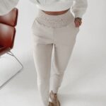 Spodnie bawełniane Marina Ola Voga beżowe