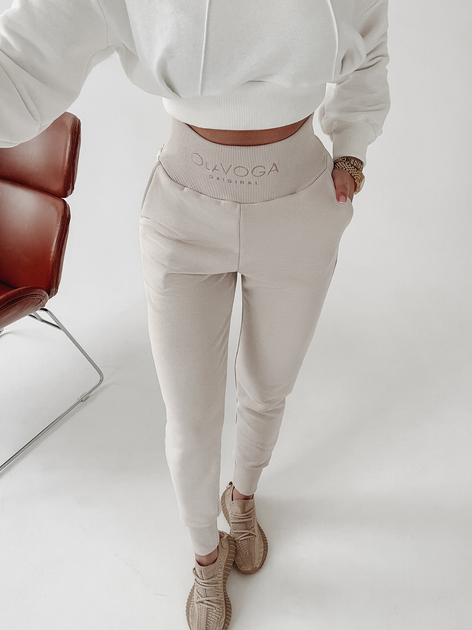 Spodnie bawełniane Marina Ola Voga beżowe