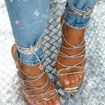 Sandały sznurowane Madam Colita złote