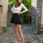 Rajstopy cienkie czerwone usta 20DEN beżowe