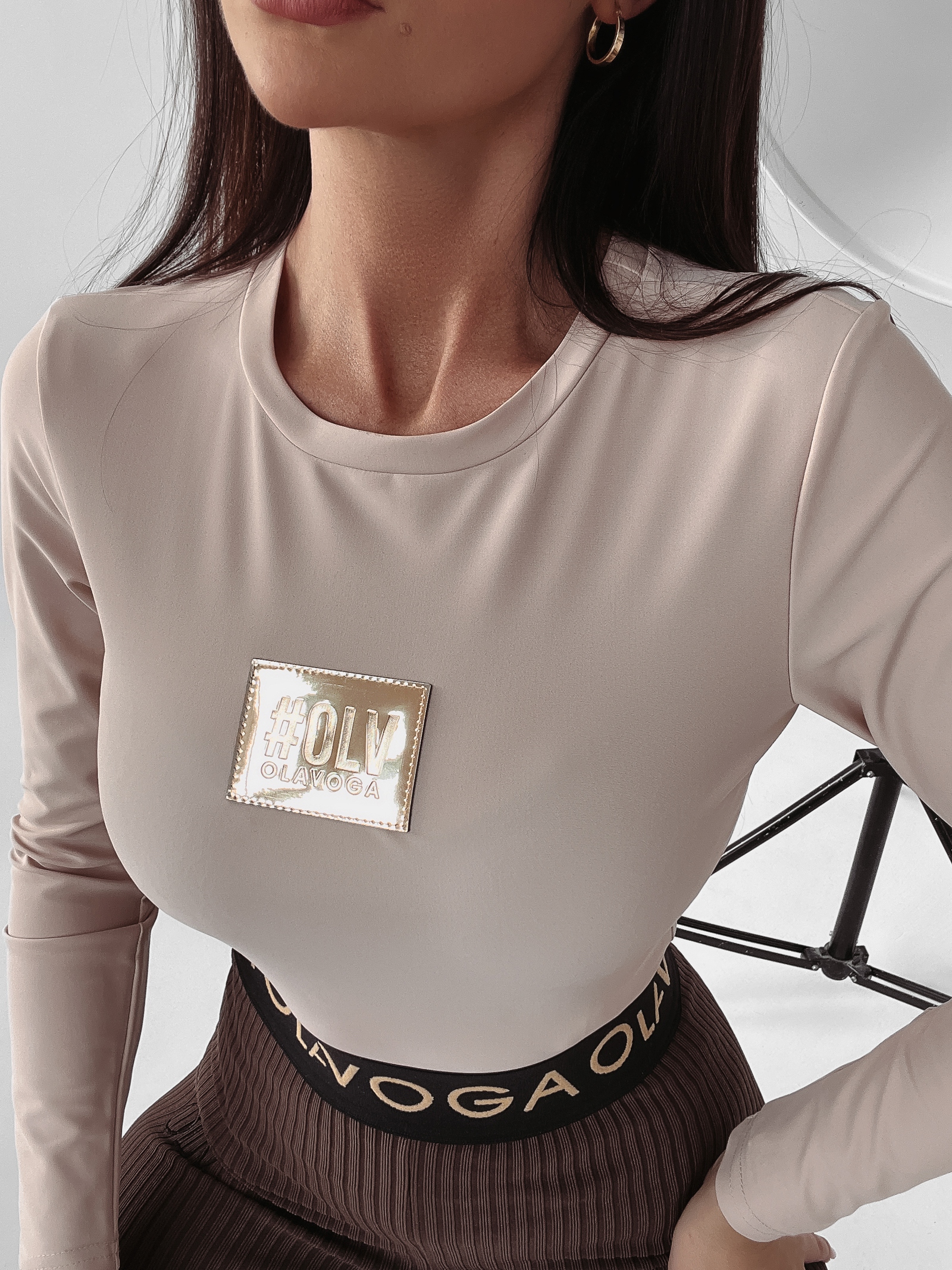 Bluzka longsleeve Maya Ola Voga j. beżowa