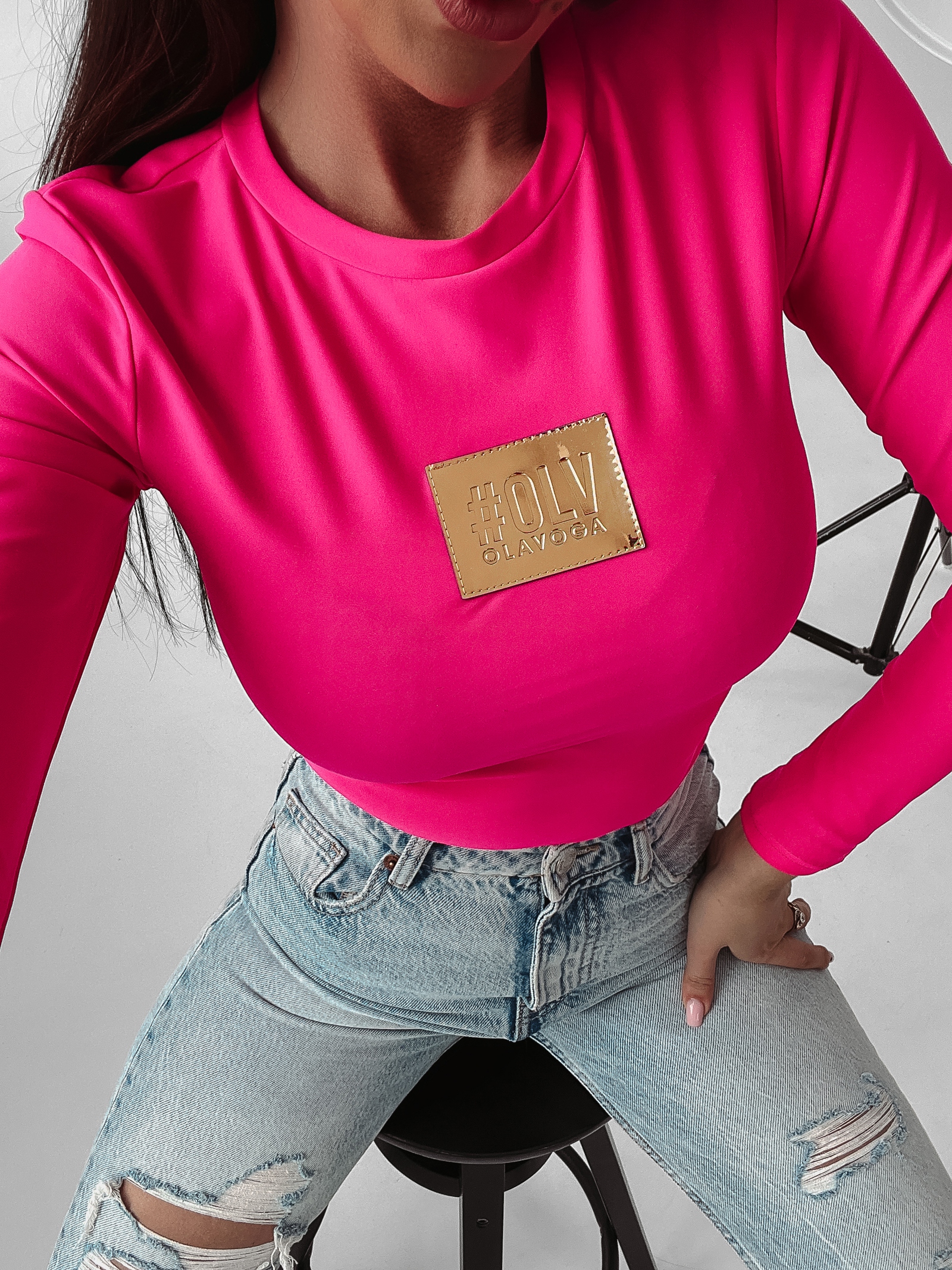 Bluzka longsleeve Maya Ola Voga amarantowa