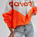 Bluza bawełniana Margo Ola Voga szary-pomarańcz