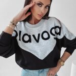Bluza bawełniana Margo Ola Voga szary-czarny