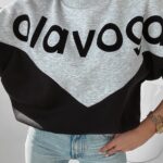 Bluza bawełniana Margo Ola Voga szary-czarny