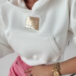 Bluza z kapturem Goldie Ola Voga ecru