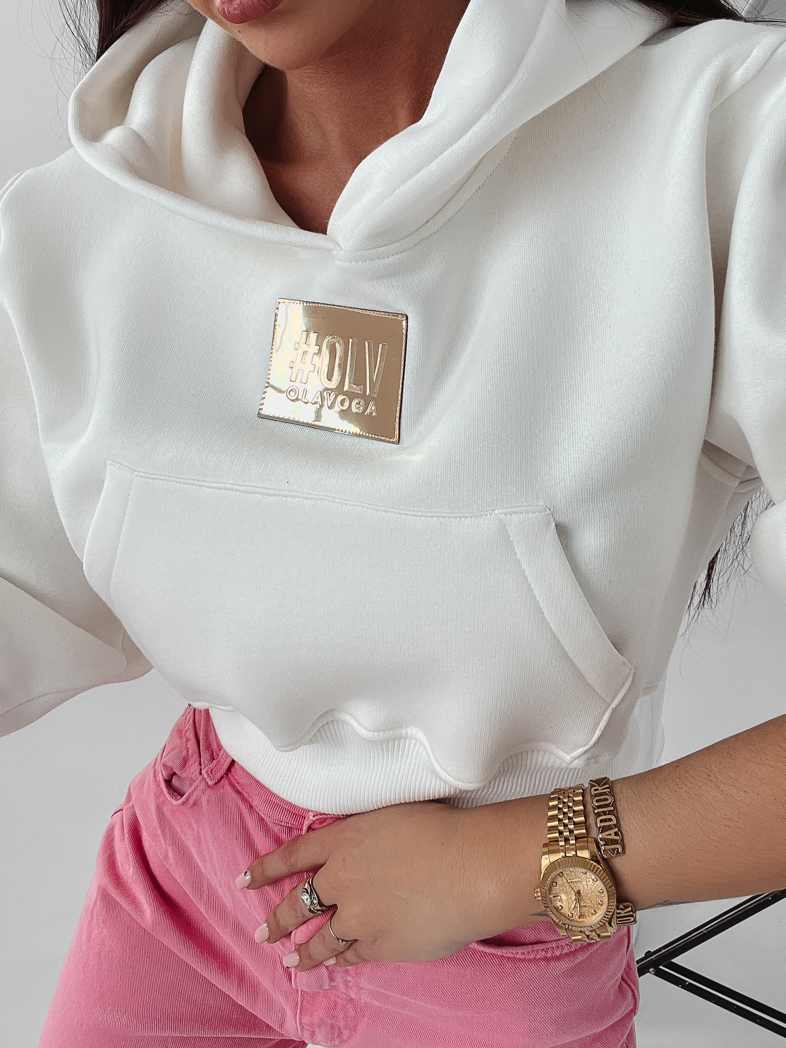 Bluza z kapturem Goldie Ola Voga ecru