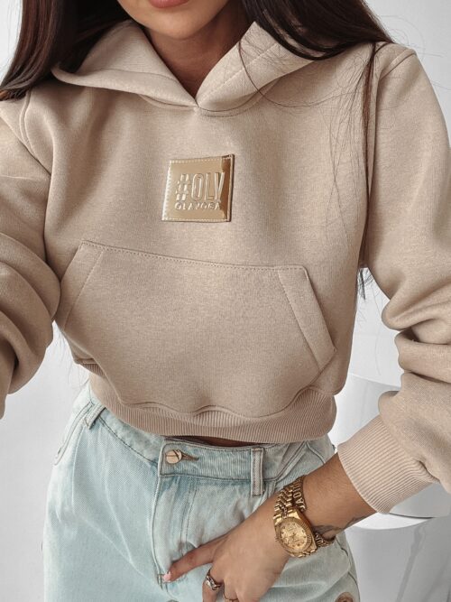 Bluza z kapturem Goldie Ola Voga beżowa