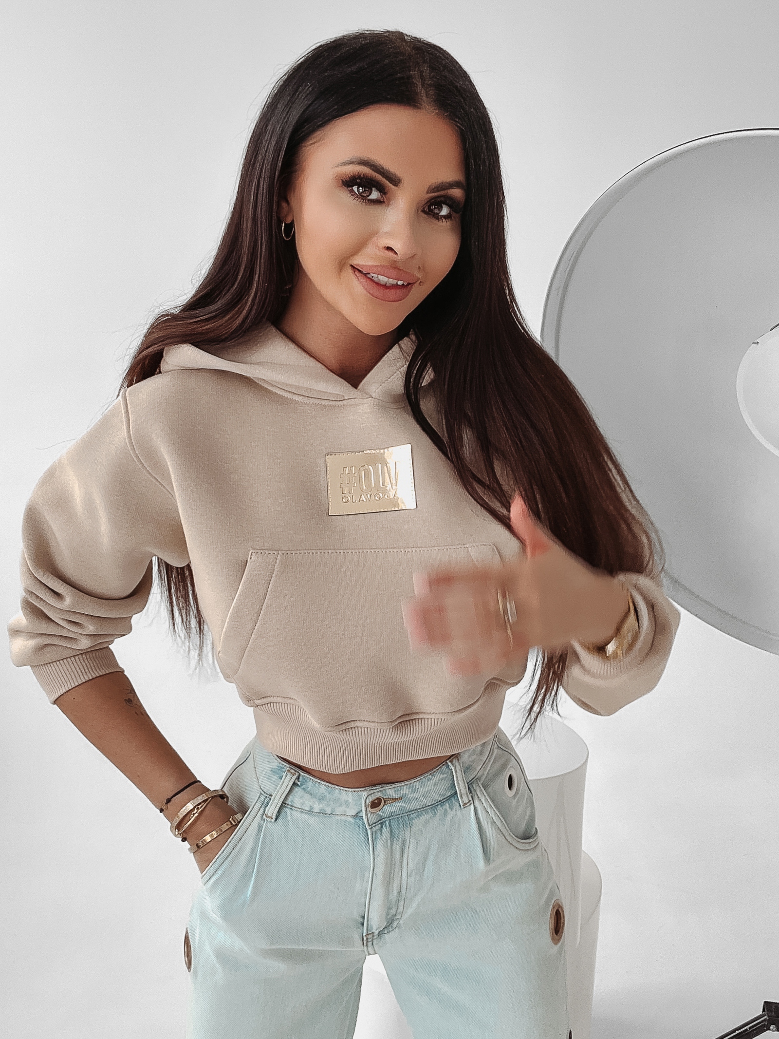 Bluza z kapturem Goldie Ola Voga beżowa Bluza z kapturem Goldie Ola Voga beżowa