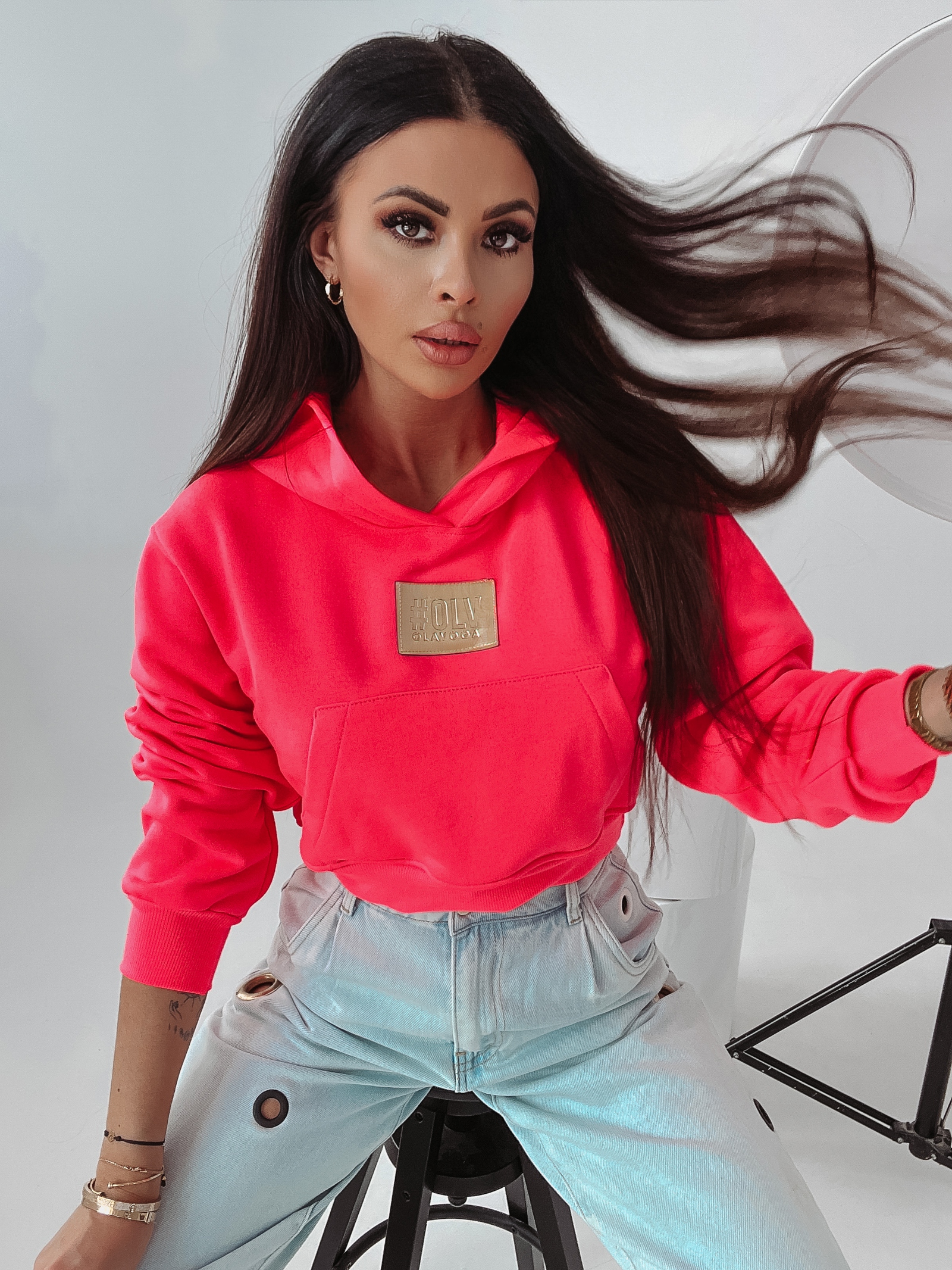 Bluza z kapturem Goldie Ola Voga różowa Bluza z kapturem Goldie Ola Voga różowa