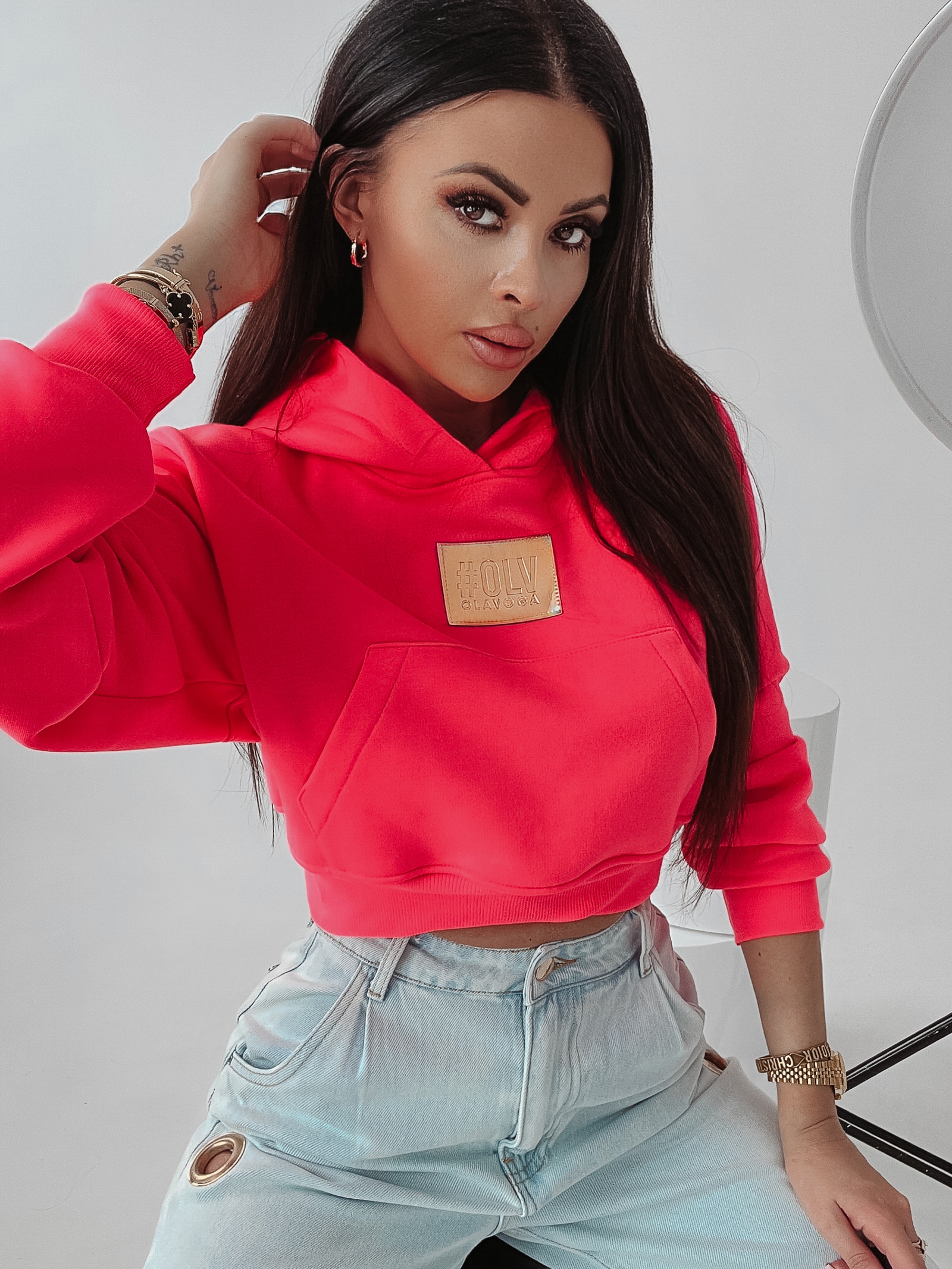 Bluza z kapturem Goldie Ola Voga różowa Bluza z kapturem Goldie Ola Voga różowa