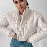 Kurtka pikowana Agnes Ola Voga jasny beż