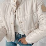 Kurtka pikowana Agnes Ola Voga jasny beż