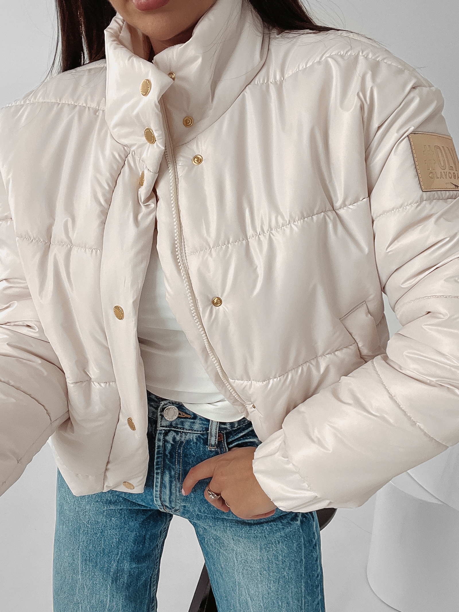 Kurtka pikowana Agnes Ola Voga jasny beż Kurtka pikowana Agnes Ola Voga jasny beż