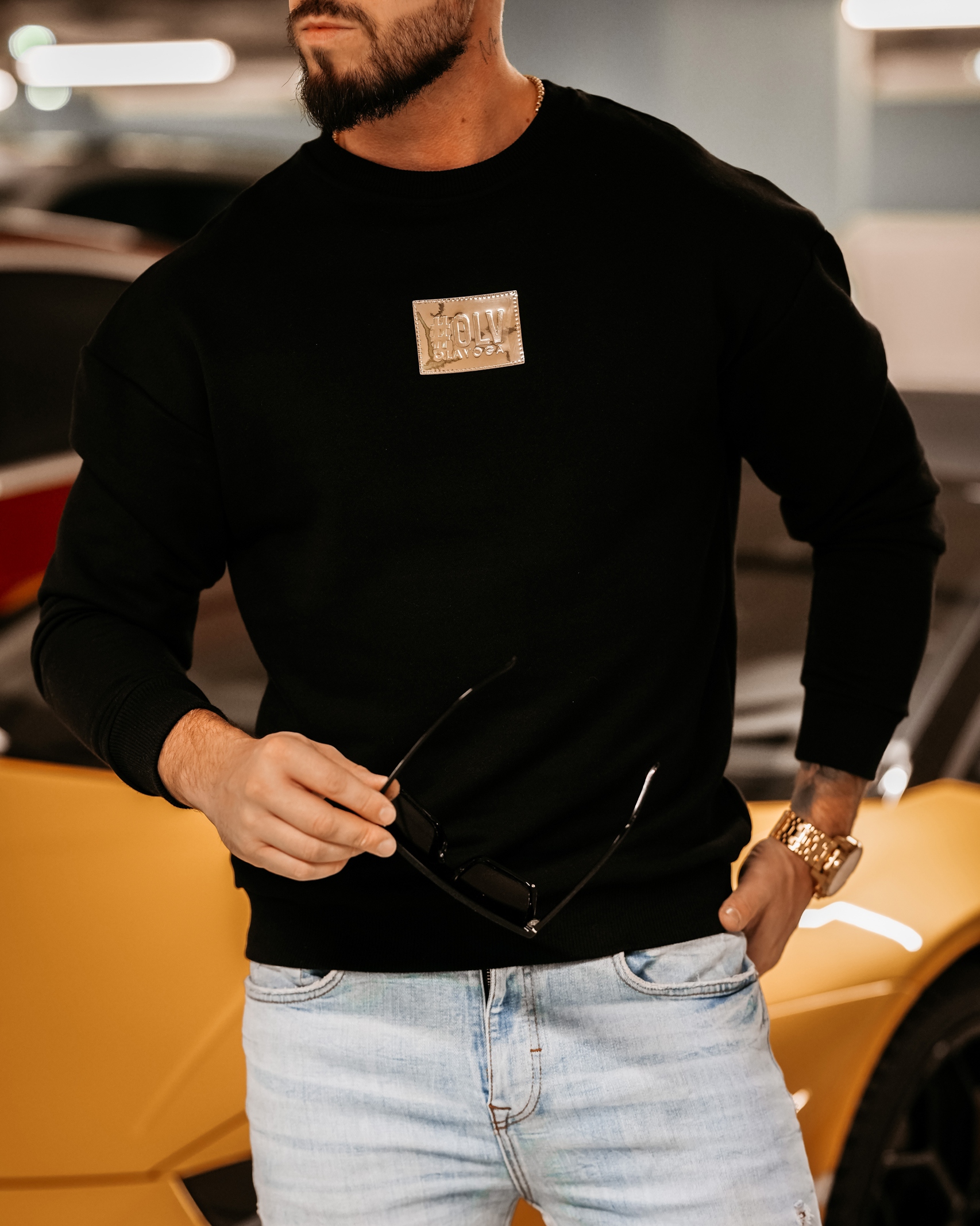 Bluza męska bawełniana Anton Ola Voga czarna Bluza męska bawełniana Anton Ola Voga czarna