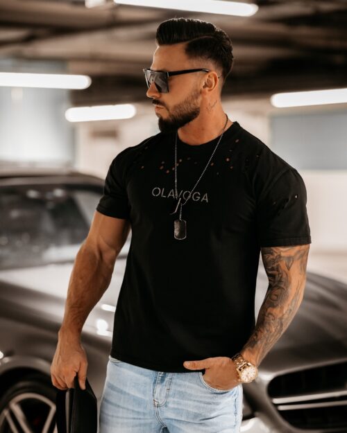 T-shirt logowany męski Noel Ola Voga czarny