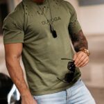 T-shirt logowany męski Noel Ola Voga khaki