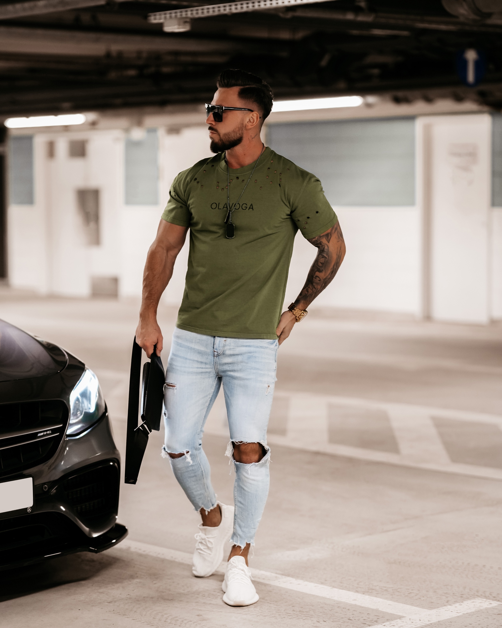 T-shirt logowany męski Noel Ola Voga khaki T-shirt logowany męski Noel Ola Voga khaki