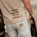 T-shirt logowany męski Noel Ola Voga beżowy