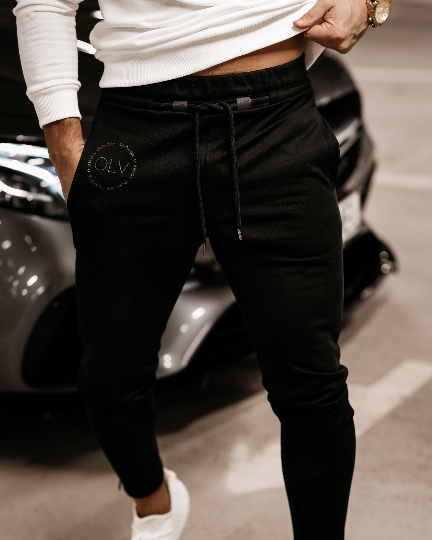 Spodnie dresowe męskie Vito Ola Voga czarne Spodnie dresowe męskie Vito Ola Voga czarne