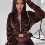 Komplet welurowy Peggy Ola Voga brązowy